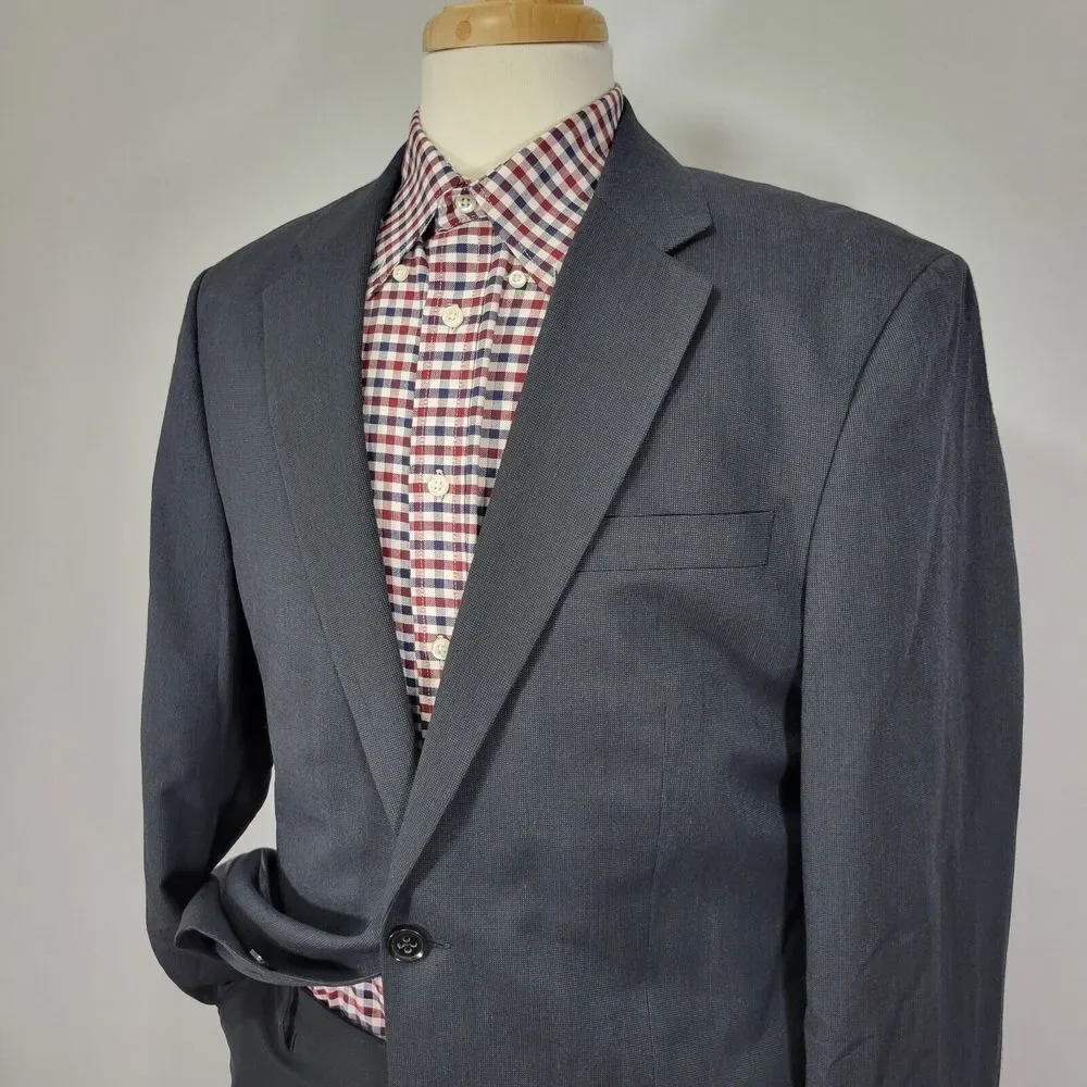 Banana Republic Men's‎ Sport Coat Blazer Two Button Deep Navy Poly Viscose 42L